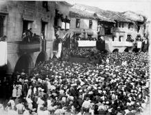 Macià visita les Borges Blanques amb motiu de l'homenatge que se li va retre després de la seva renúncia com a diputat a Corts el 1915 ((ANC-Fons Francesc Macià) Foto: Josep Badosa)